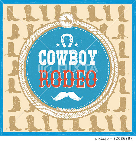 Wild West card with cowboy boots decoration 32086397