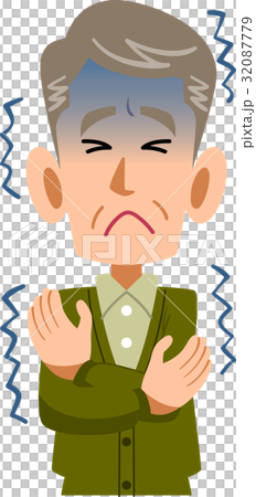 病気　男性　老人　高齢者　寒気　上半身 32087779