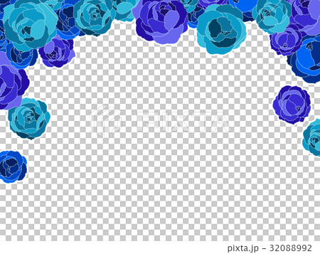 Blue roses 02_2 (with stitch line) - Stock Illustration [32088992] - PIXTA