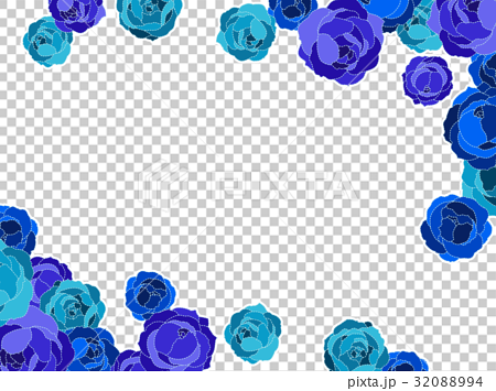 青いバラ04 2 ステッチラインあり のイラスト素材 3894