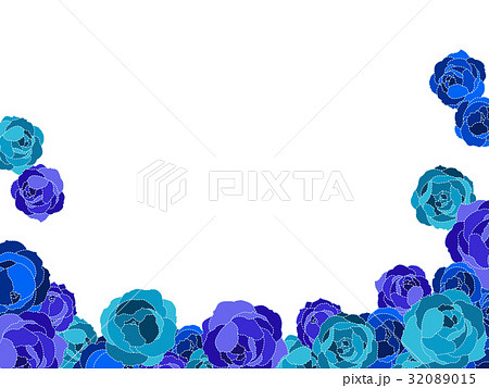 青いバラ07 2 ステッチラインあり のイラスト素材 32089015 Pixta