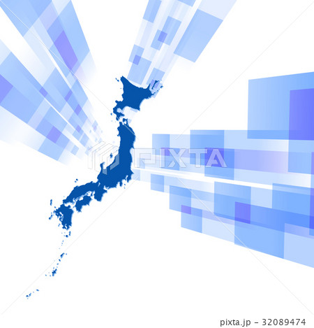 ビジネス　日本地図　テクノロジー　ビッグデータ 32089474