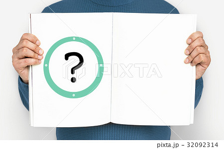 Hands holding network graphic overlay notebook 32092314