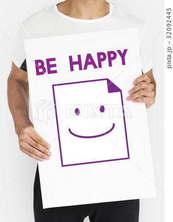 Paper Sheet Smiling Happiness Word 32092445
