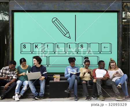 Illustration of insight education keyboard typing 32093329