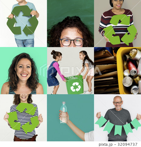 Collages diverse people environment recycle 32094737