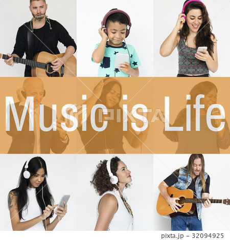 Set of Diversity People Get in Tune Music Collage 32094925