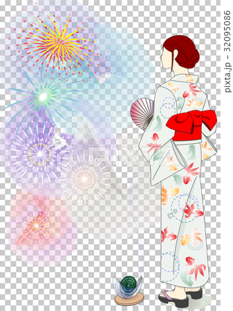 浴衣で花火 浴衣で花火 32095086