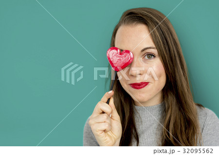 Woman Smiling Happiness Heart Love Romance Woman Smiling Happiness Heart Love Romance 32095562