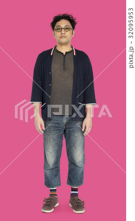 Adult Solo Asian Man Portrait Studio Adult Solo Asian Man Portrait Studio 32095953