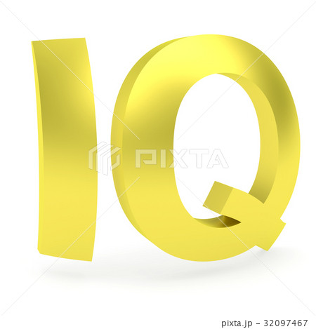 Curved golden IQ sign 32097467