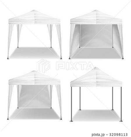 Folding Tent Outdoor Pavilion Set Vector Folding Tent Outdoor Pavilion Set Vector 32098113