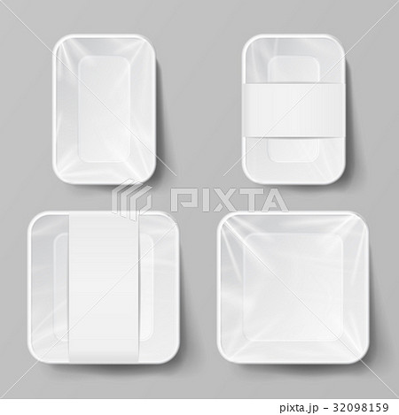 Template Blank White Plastic Food Container Set Template Blank White Plastic Food Container Set 32098159