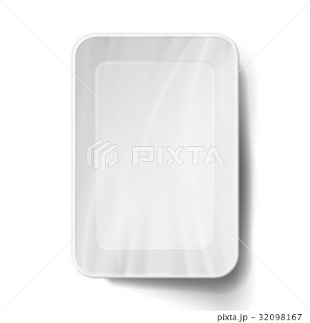 Styrofoam Food Tray Vector. White Empty Blank 32098167