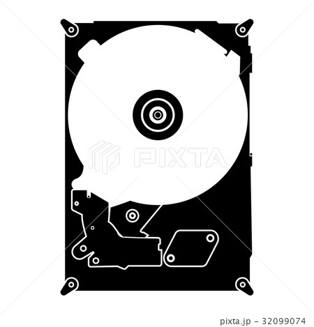 Hard drive disk  the black color icon . Hard drive disk  the black color icon . 32099074