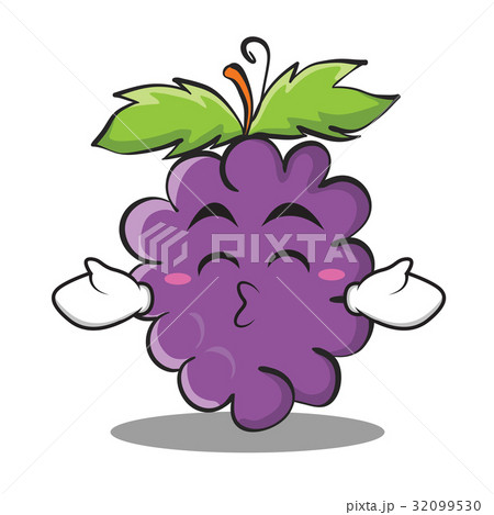 Kissing closed eyes grape character cartoon Kissing closed eyes grape character cartoon 32099530
