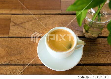 cup of fresh coffee with coffee beans cup of fresh coffee with coffee beans 32103616