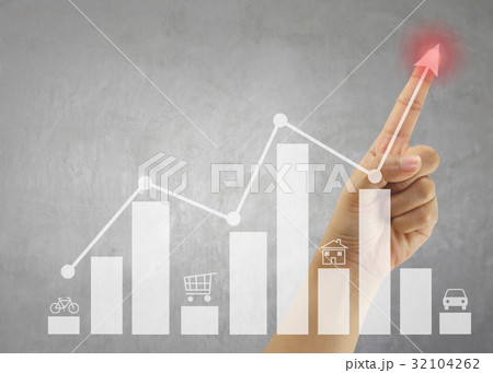 Hand of people point to highest bar graph. Hand of people point to highest bar graph. 32104262