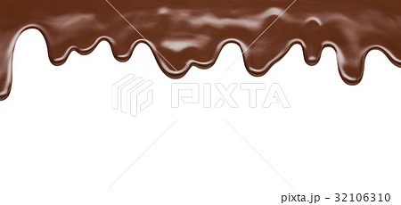 Melting Chocolate On White Backgroundの写真素材