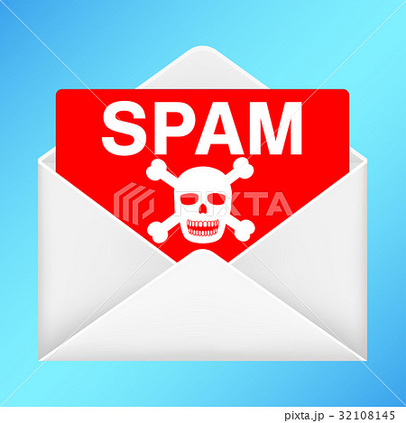 white envelope with spam email insideのイラスト素材 32108145 pixta