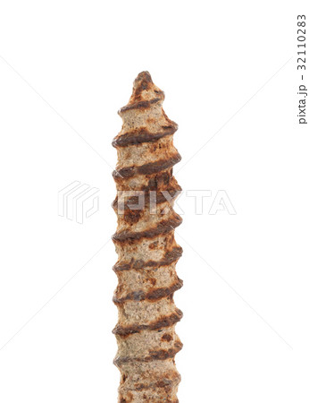 Rusted old screw isolated 32110283