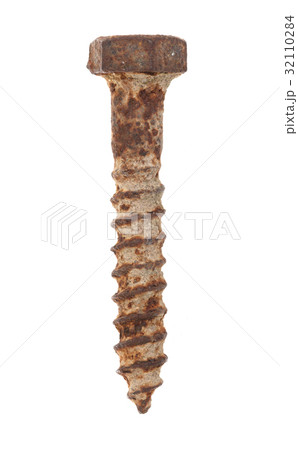 Rusted old screw isolated 32110284