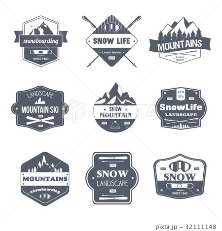 Winter Sport - vintage vector set of logos 32111148