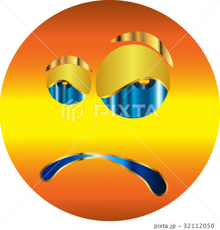Metal Smiley Sticker / Angry Smiley / Vector. Metal Smiley Sticker / Angry Smiley / Vector. 32112050