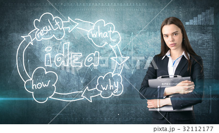 Creative ideas concept, businesswoman holding Creative ideas concept, businesswoman holding 32112177