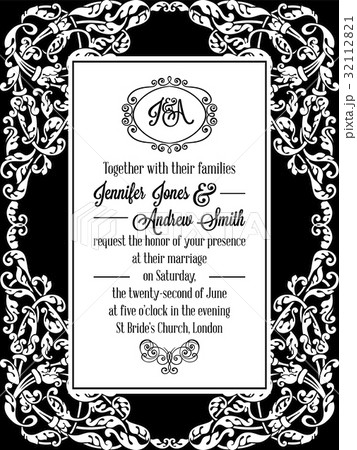 Elegant floral swirls, lacy pattern ornate frame 32112821