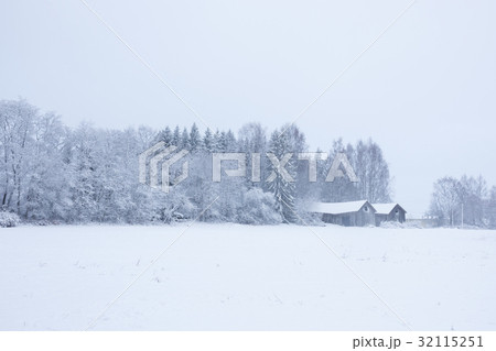 Snowy landscape countryside Snowy landscape countryside 32115251