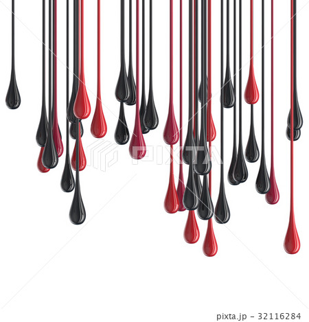 3D red and black glossy paint drop blobs 3D red and black glossy paint drop blobs 32116284
