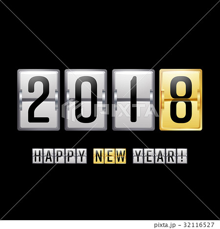 Happy New Year 2018. Vector Scoreboard Counter 32116527