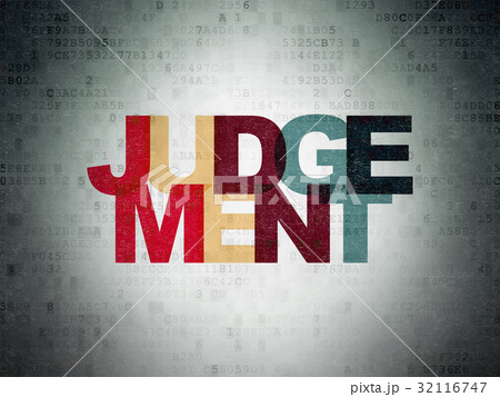 Law concept: Judgement on Digital Data Paper 32116747