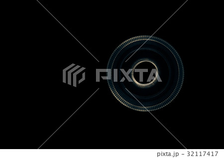 Glowing abstract curved blue and yellow lines 32117417