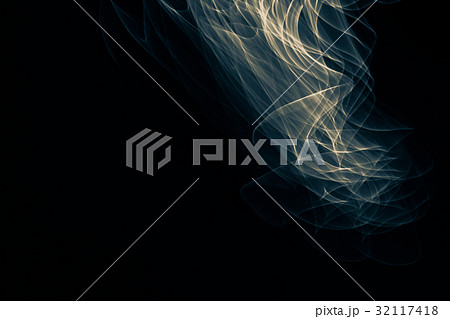 Glowing abstract curved blue and yellow lines 32117418