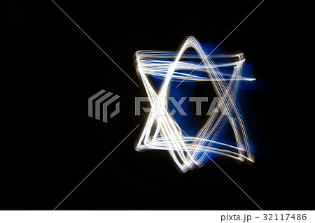 Abstract Light bars in shape of the Star of David Abstract Light bars in shape of the Star of David 32117486