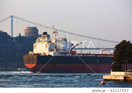 A cargo ship in the Bosphorus, Istanbul, Turkey. 32117557