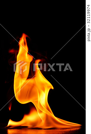 Beautiful fire flames on black background. Beautiful fire flames on black background. 32119974