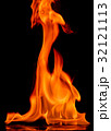 Beautiful fire flames on black background. 32121113