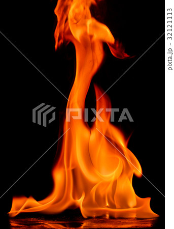 Beautiful fire flames on black background. Beautiful fire flames on black background. 32121113