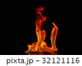 Beautiful fire flames on black background. 32121116