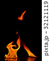 Beautiful fire flames on black background. 32121119