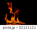 Beautiful fire flames on black background. 32121121