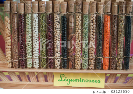 collection legume in transparent glasses tubes 32122650