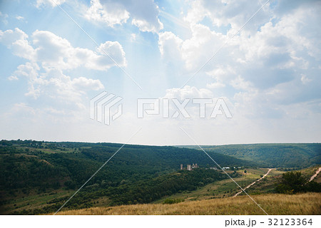 Scenic view of Chervonohorod Castle ruins  32123364