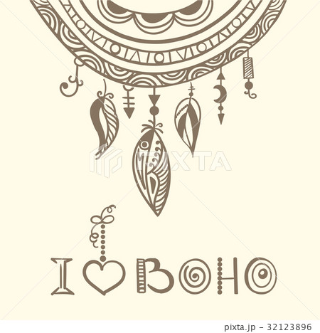 boho hand drawn dreamcatcher eps8 32123896