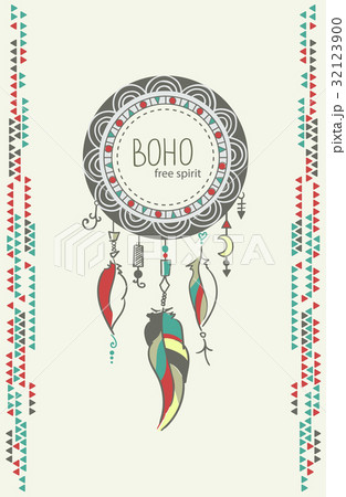 boho hand drawn dreamcatcher eps8 32123900
