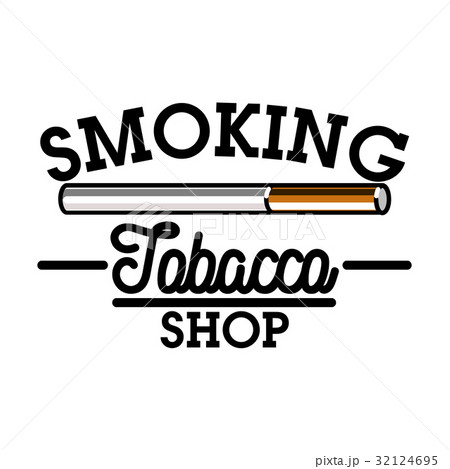 Color vintage tobacco shop emblem 32124695