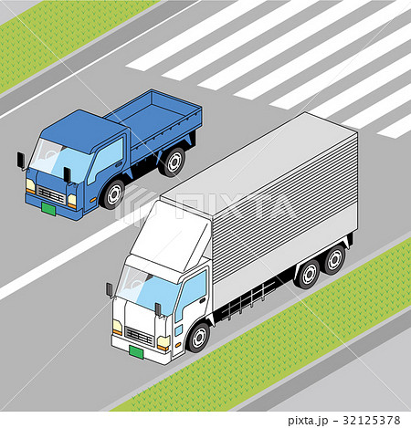 働く車のイラスト トラック 大型トラックのイラスト素材